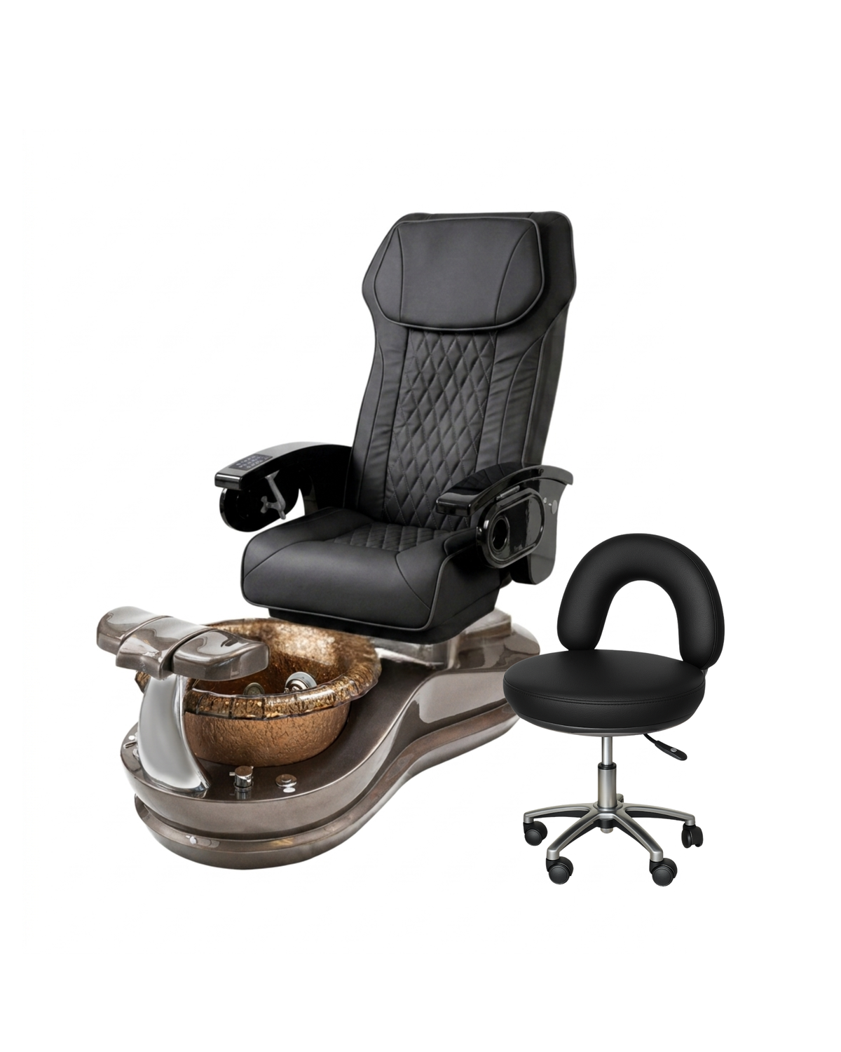 Model F Pedicure Chair & PB-1002 Stool Set