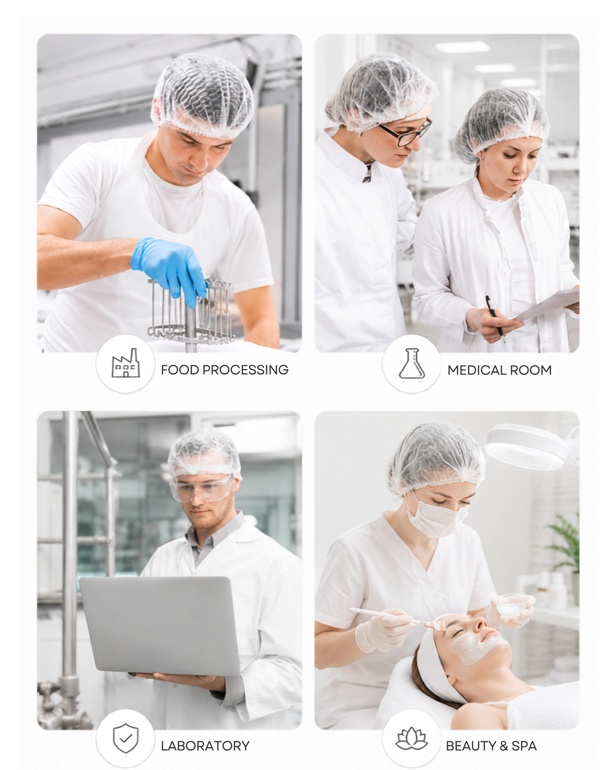 Surgical Non Woven Disposable Bouffant Clip Cap