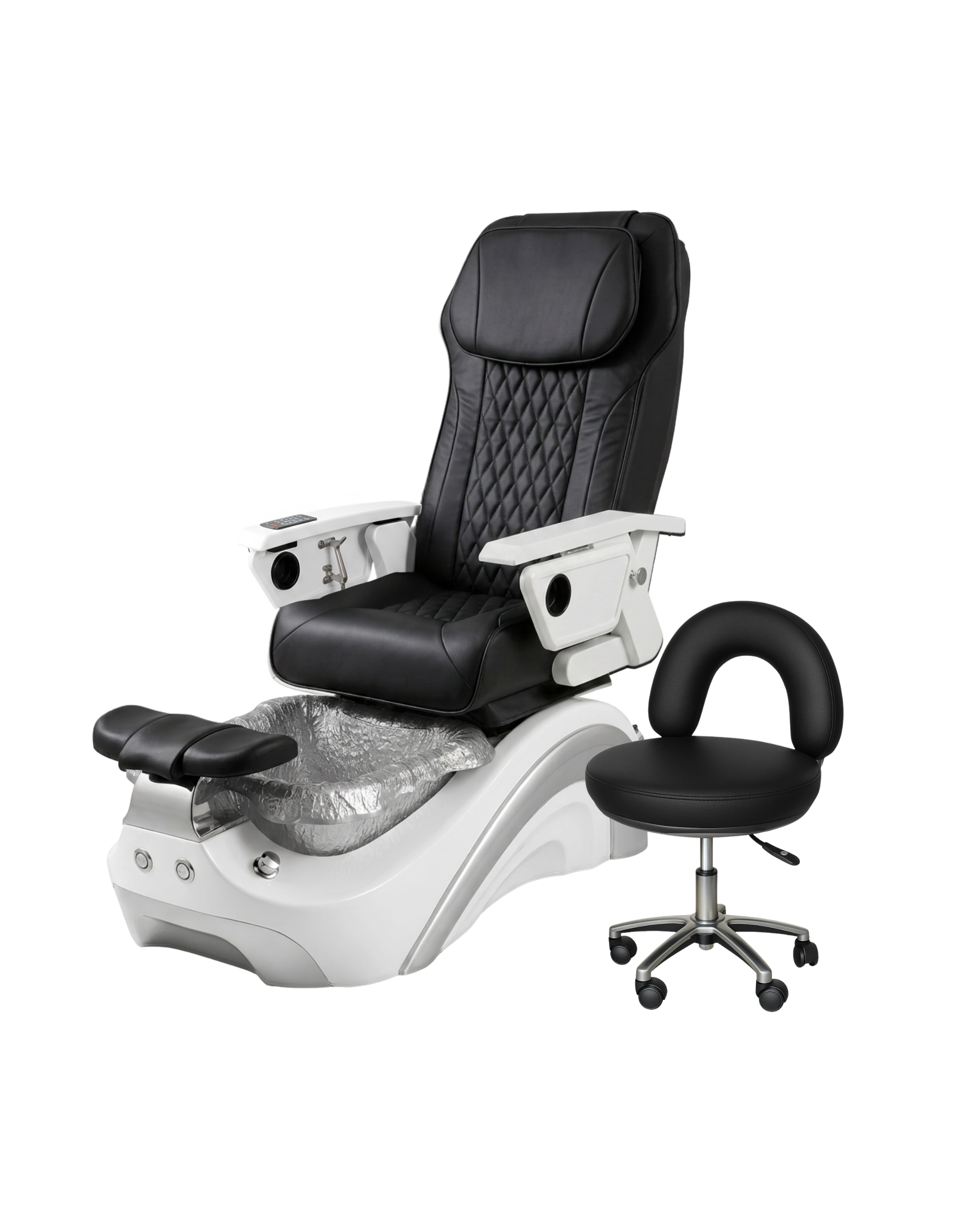 Model P Pedicure Chair & PB-1002 Stool Set