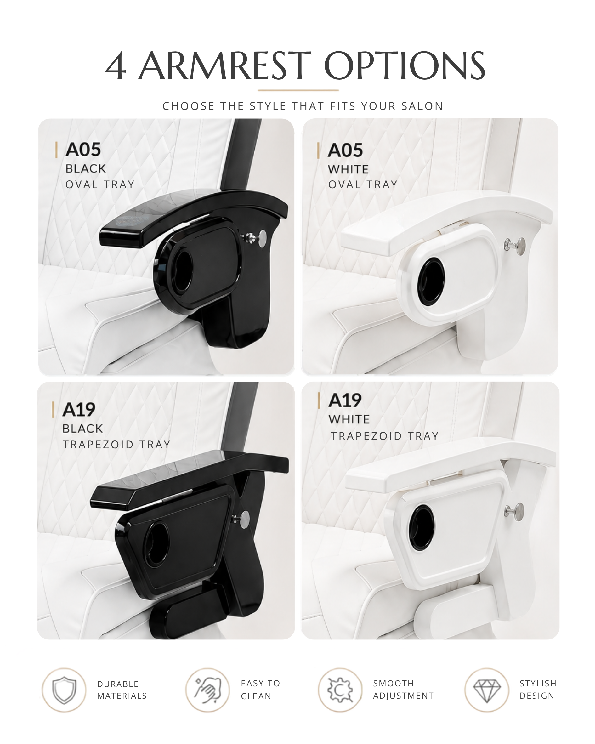 Pedicure Chair Armrest Set