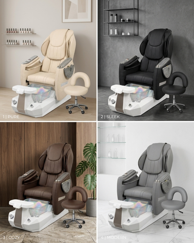 Model Z Pedicure Chair & PB-1002 Stool Set