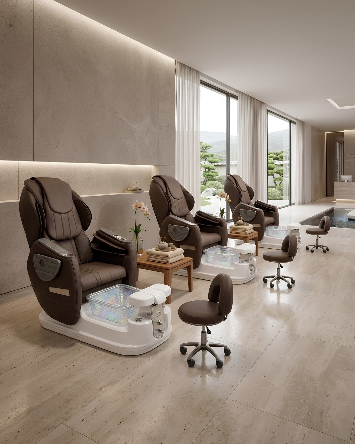Model Y Pedicure Chair & PB-1002 Stool Set