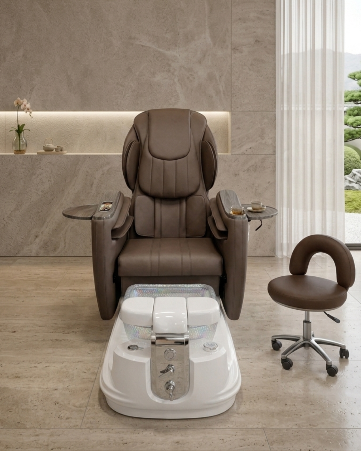 Model Y Pedicure Chair & PB-1002 Stool Set