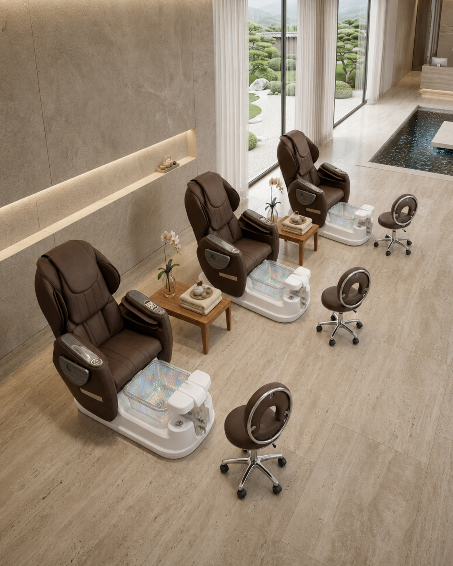 Model Y Pedicure Chair & PB-1002 Stool Set