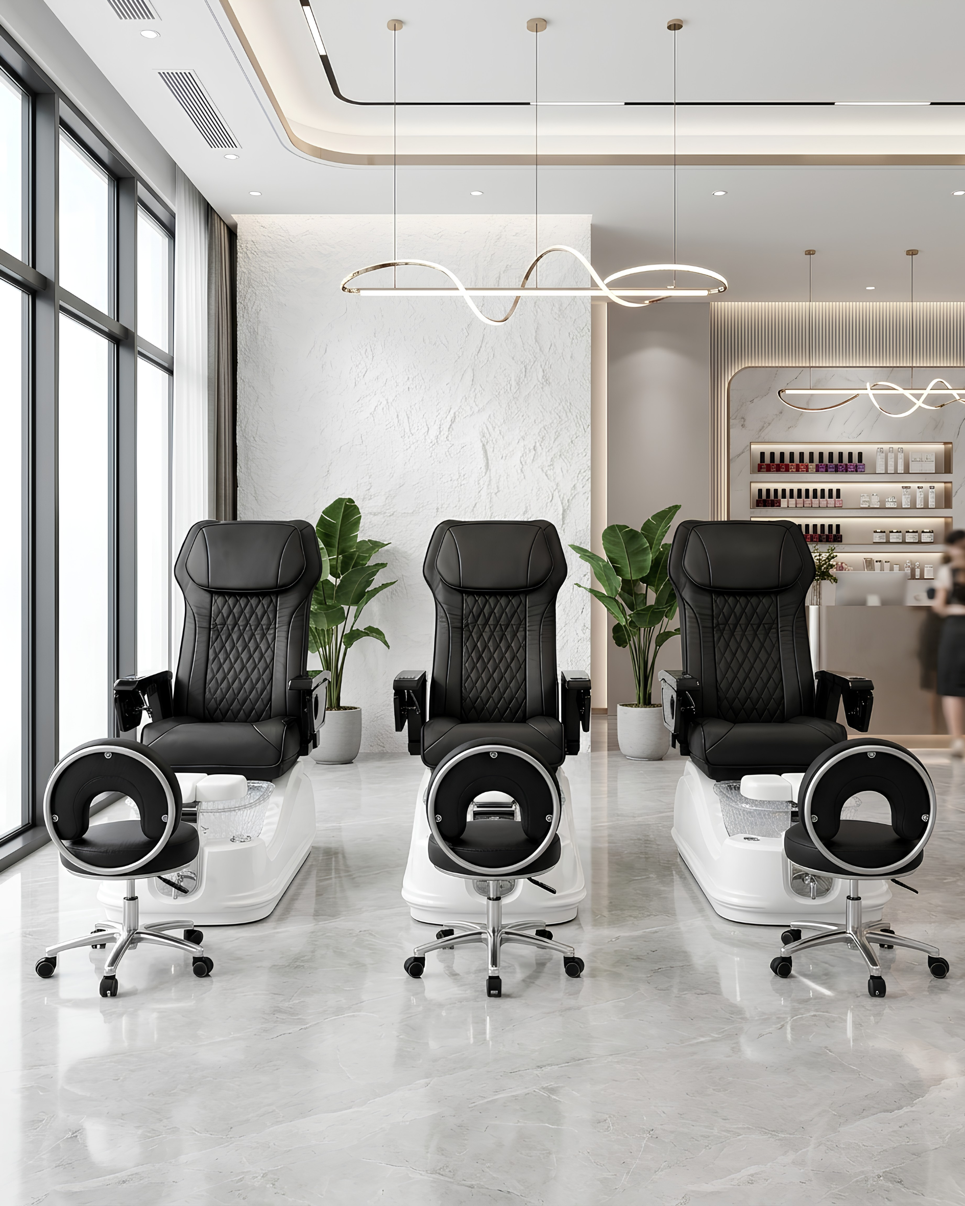 Model Y1 Pedicure Chair & PB-1002 Stool Set