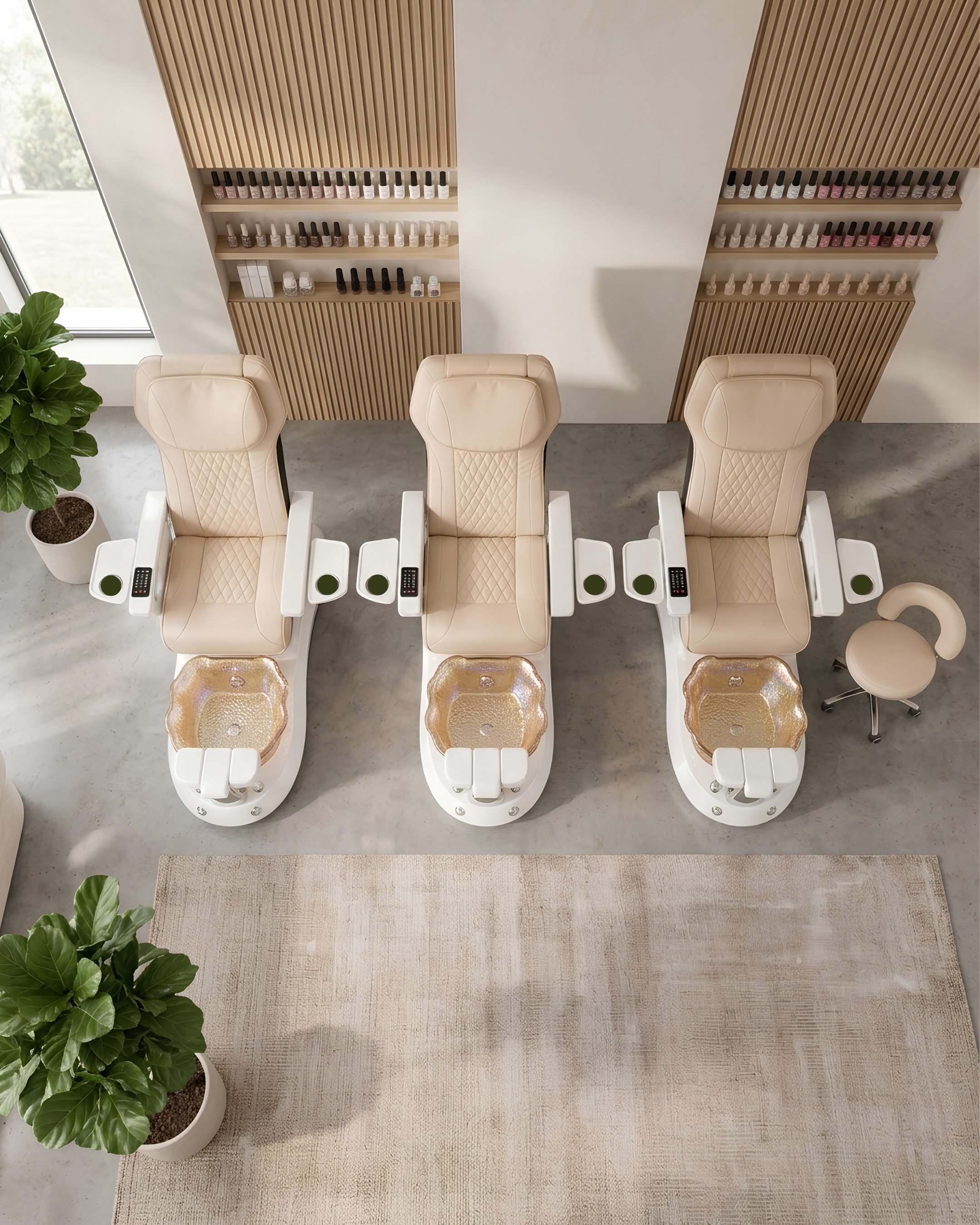 Model R Pedicure Chair & PB-1002 Stool Set