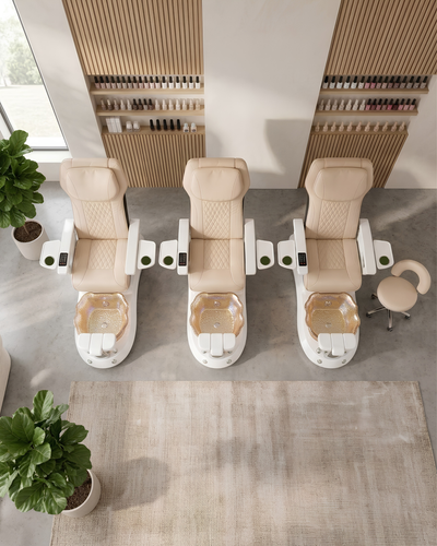 Model R Pedicure Chair & PB-1002 Stool Set