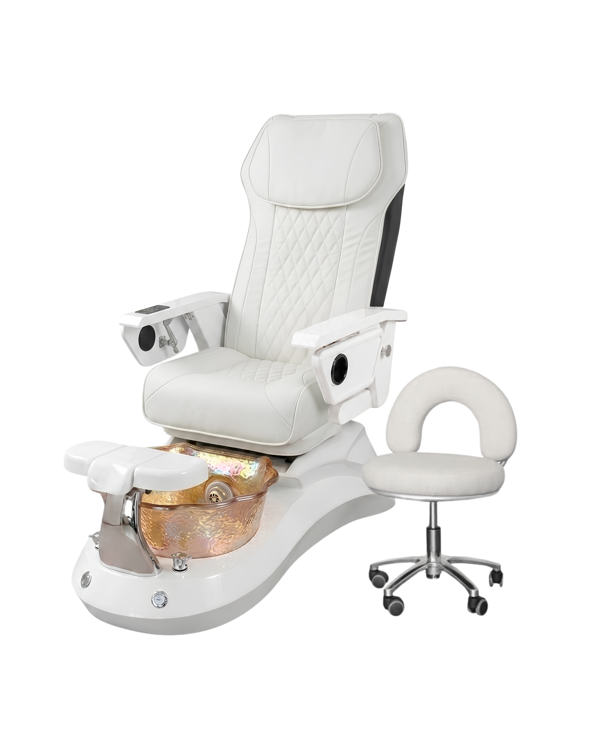 Model R Pedicure Chair & PB-1002 Stool Set