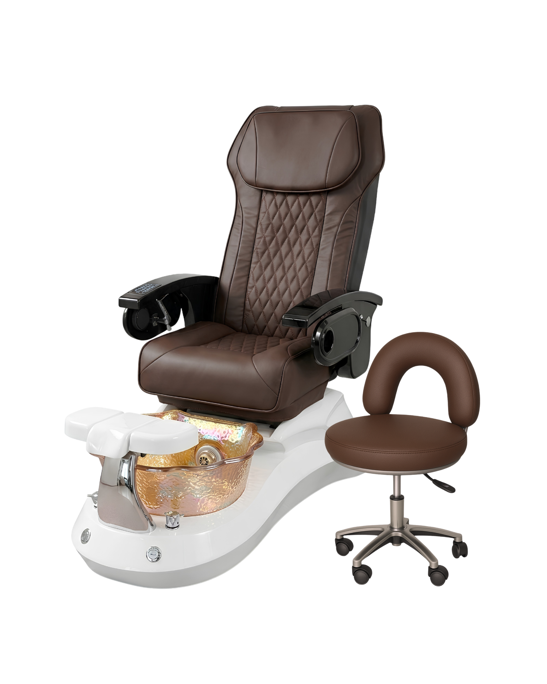 Model R Pedicure Chair & PB-1002 Stool Set