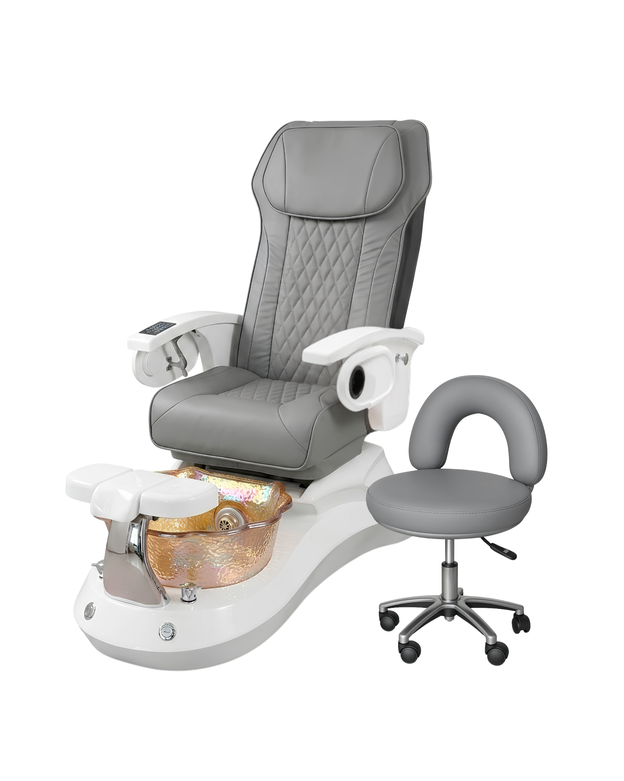 Model R Pedicure Chair & PB-1002 Stool Set