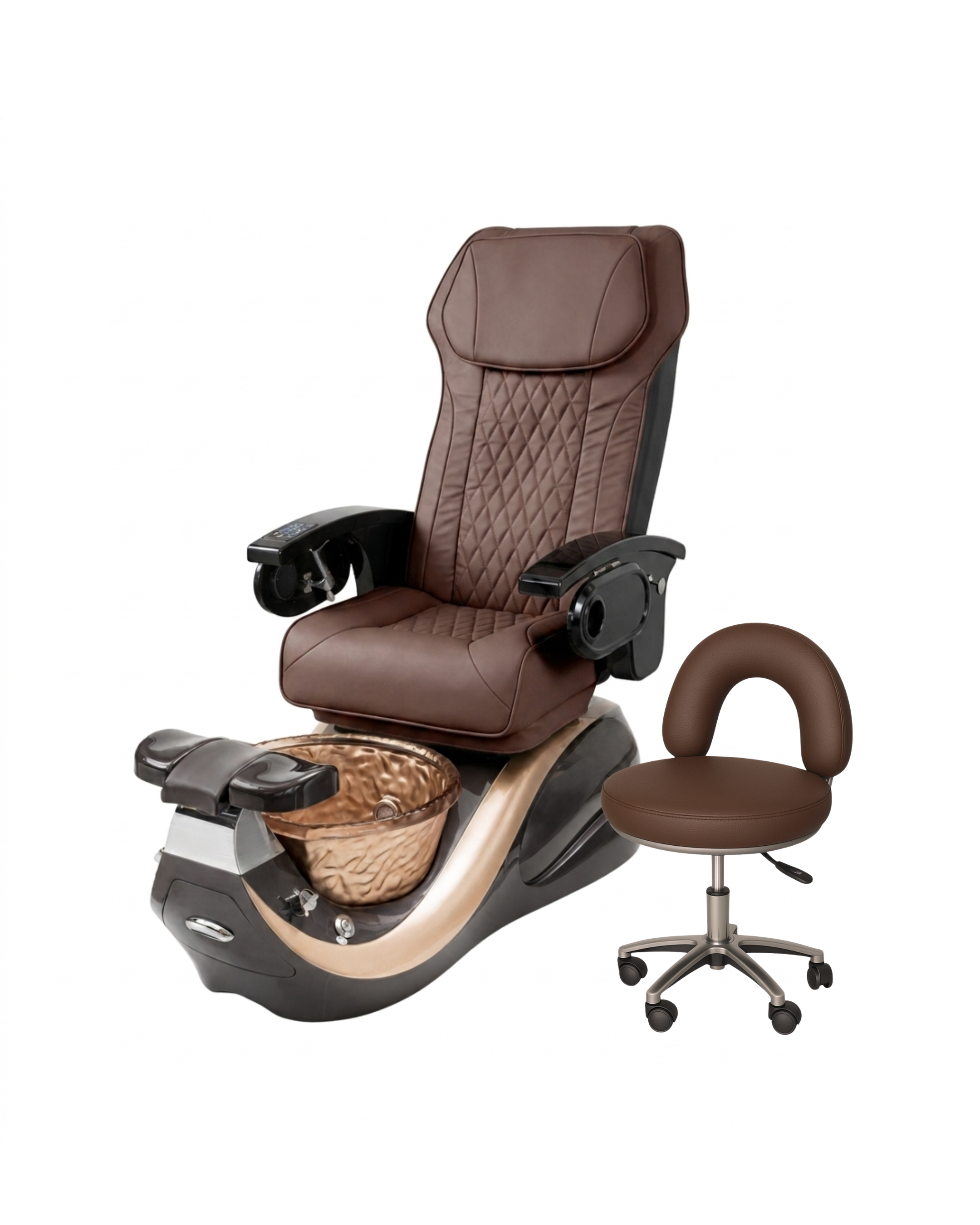Model A Pedicure Chair & PB-1002 Stool Set
