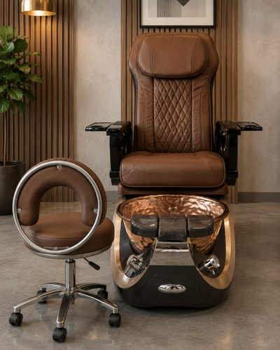 Model A Pedicure Chair & PB-1002 Stool Set