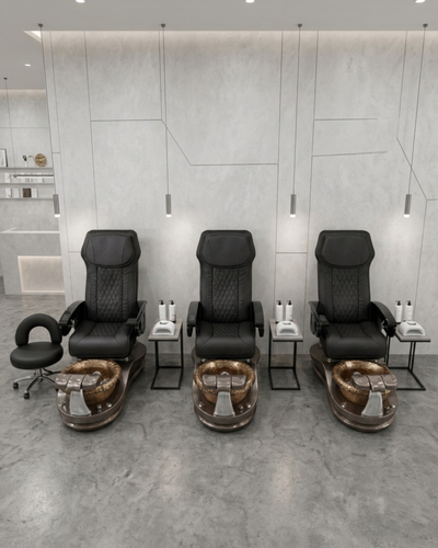 Model F Pedicure Chair & PB-1002 Stool Set