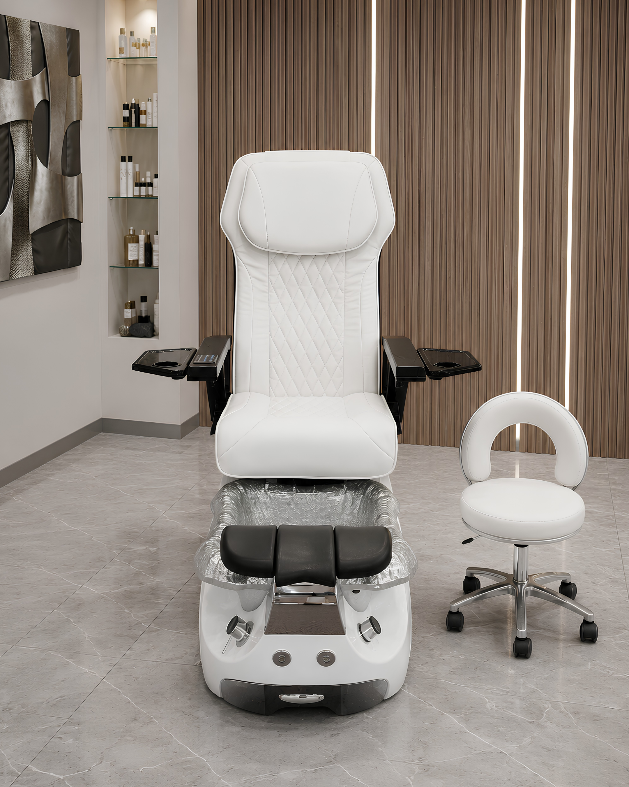Model P Pedicure Chair & PB-1002 Stool Set