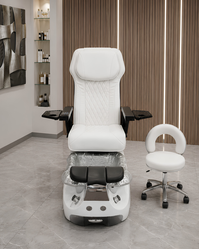 Model P Pedicure Chair & PB-1002 Stool Set