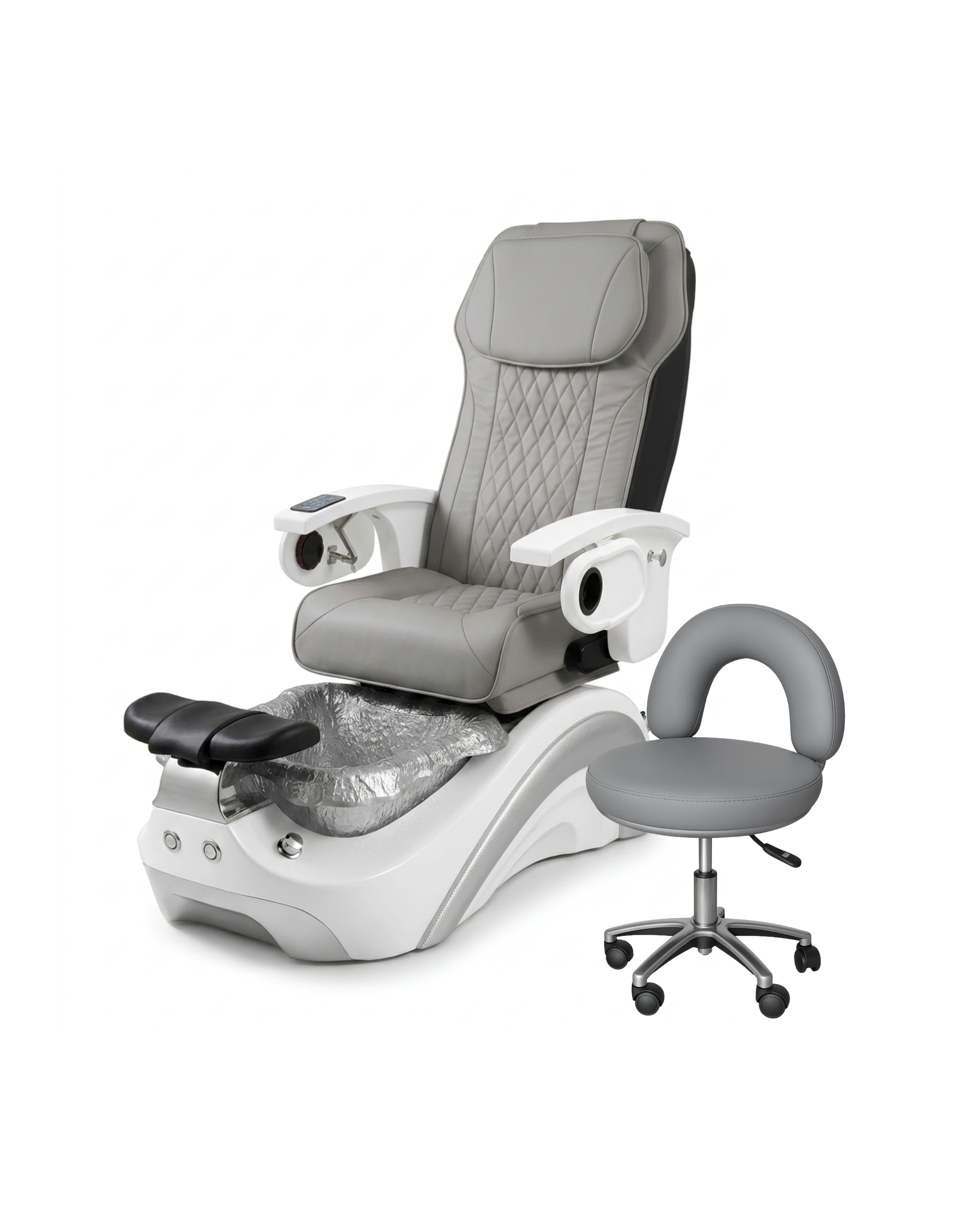 Model P Pedicure Chair & PB-1002 Stool Set