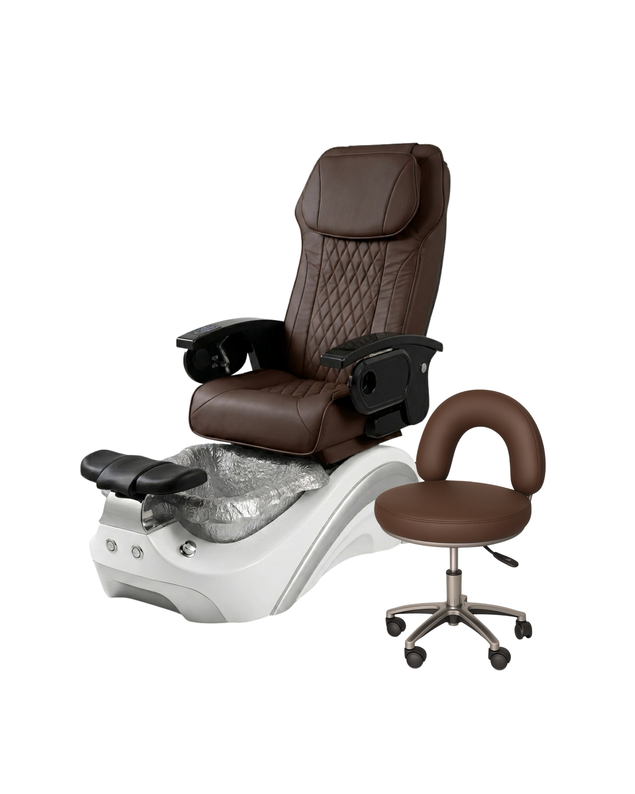 Model P Pedicure Chair & PB-1002 Stool Set