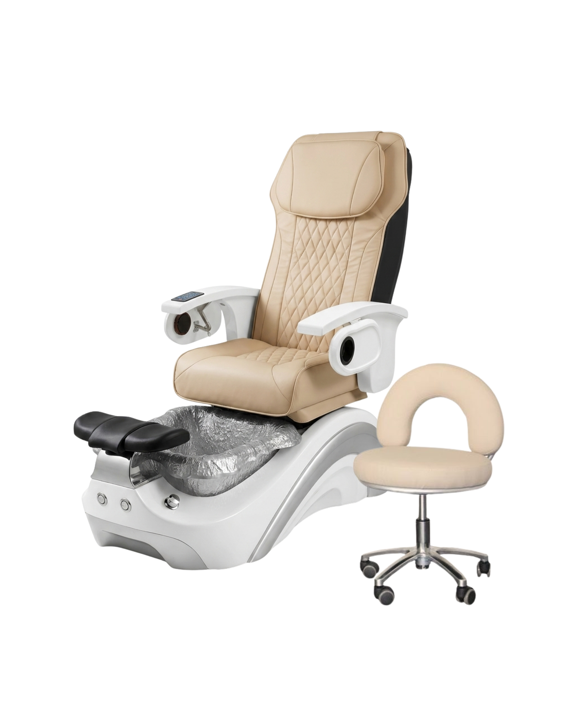 Model P Pedicure Chair & PB-1002 Stool Set