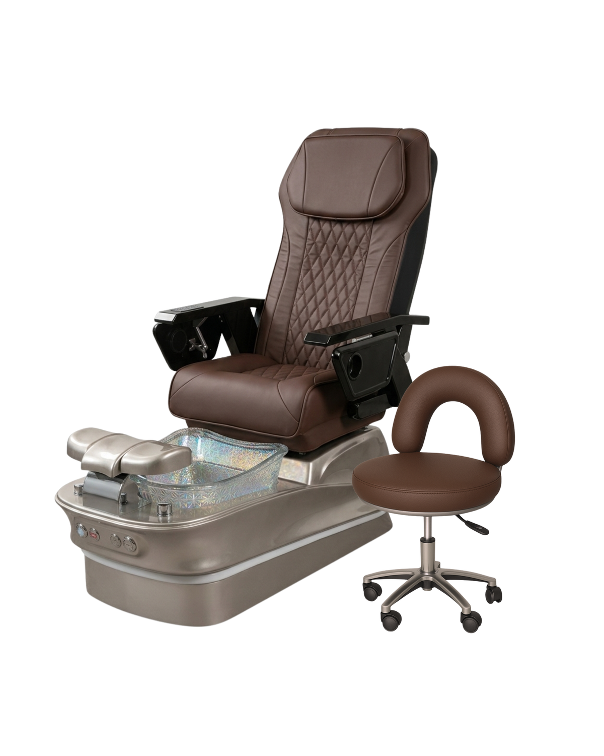 Model Q Pedicure Chair & PB-1002 Stool Set