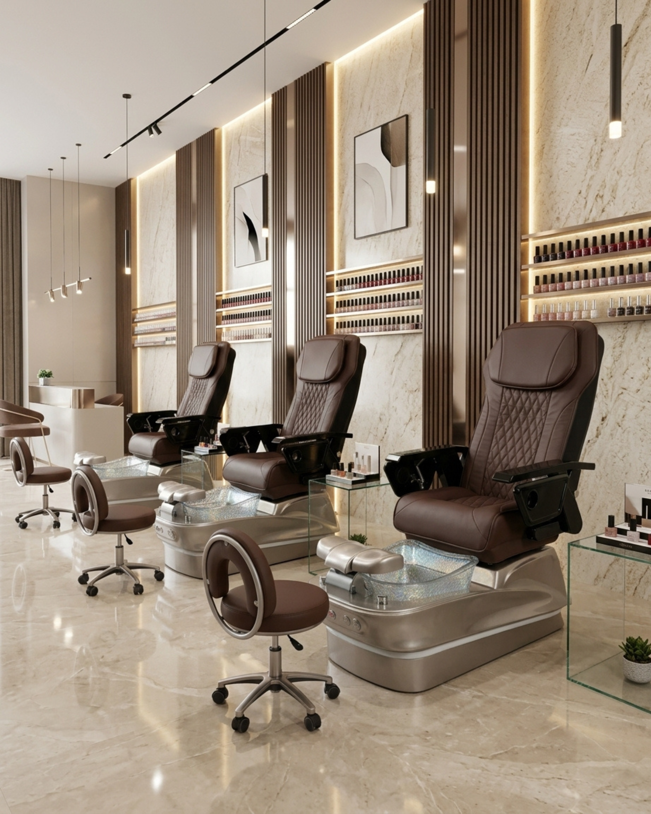 Model Q Pedicure Chair & PB-1002 Stool Set