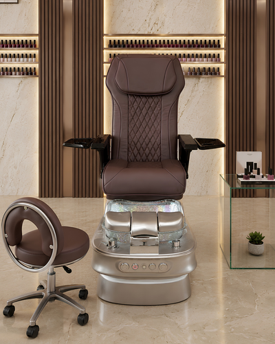 Model Q Pedicure Chair & PB-1002 Stool Set