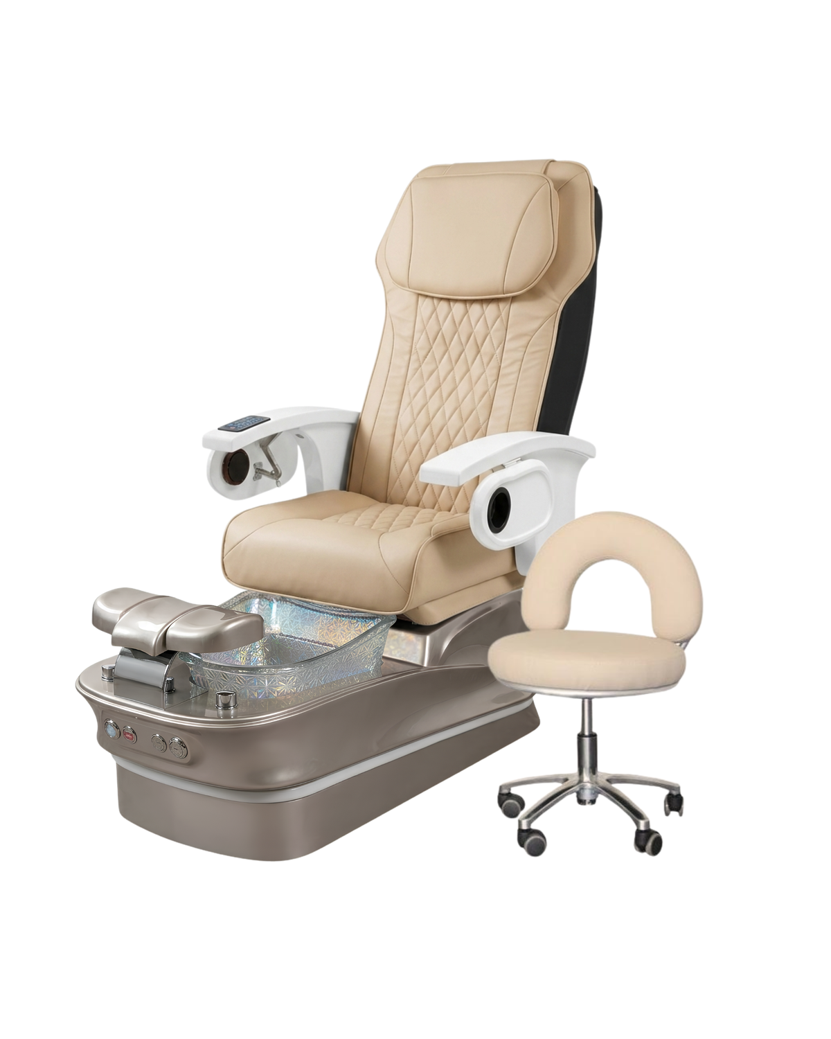 Model Q Pedicure Chair & PB-1002 Stool Set