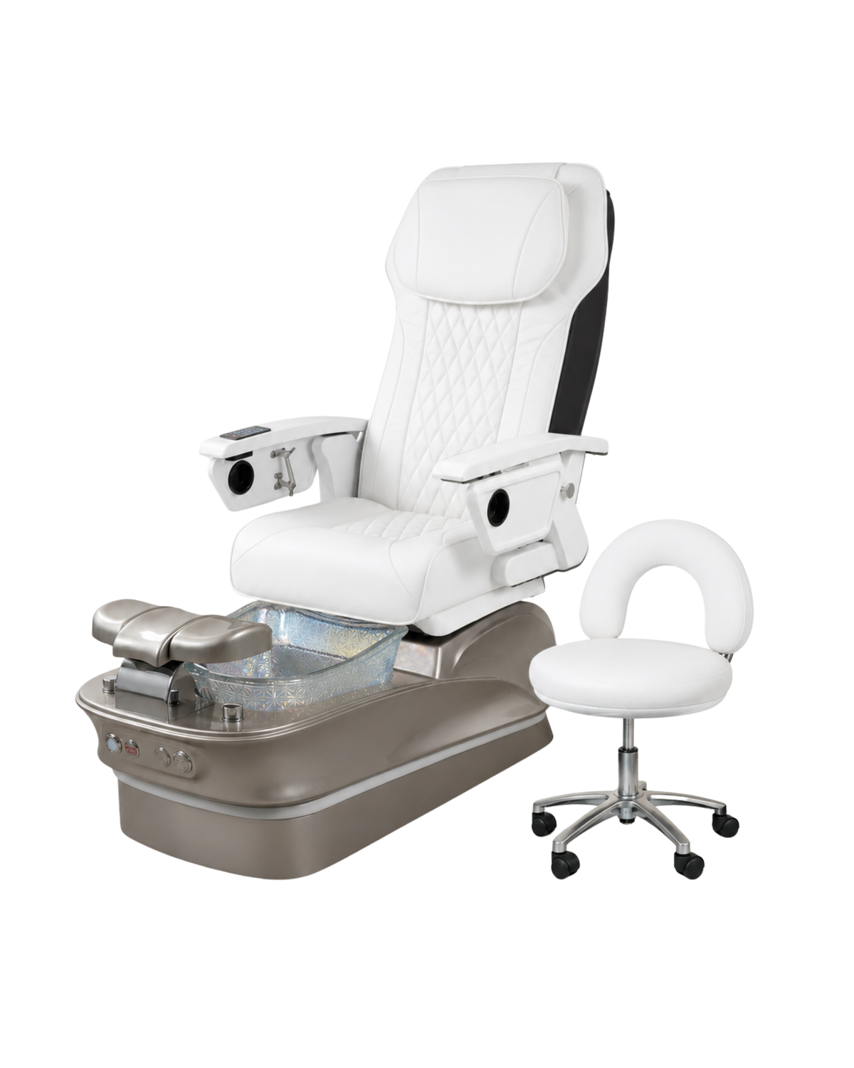 Model Q Pedicure Chair & PB-1002 Stool Set
