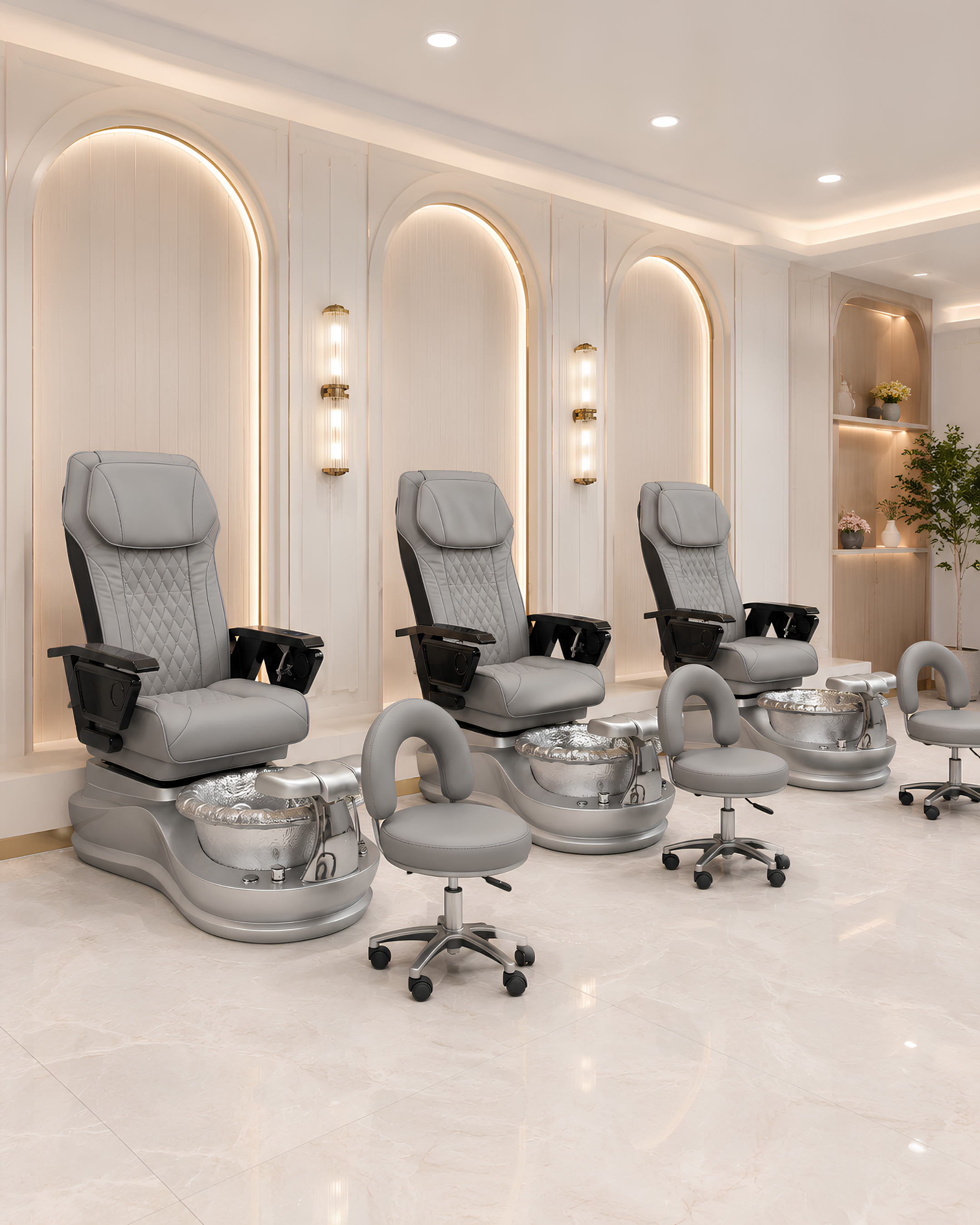 Model S Pedicure Chair & PB-1002 Stool Set